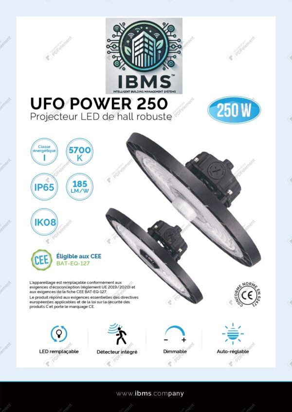 UFO Power 250_VFINALE_page-0001 💡 Luminaire LED ROUND – Financement 100% CEE (Fiche BAT-EQ-127)
